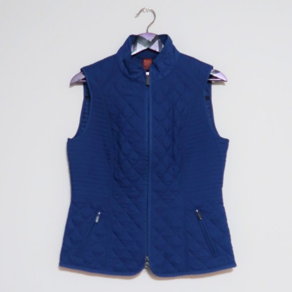 Olsen Europe Royal Blue Quilted Vest Small - Picture 1 of 8